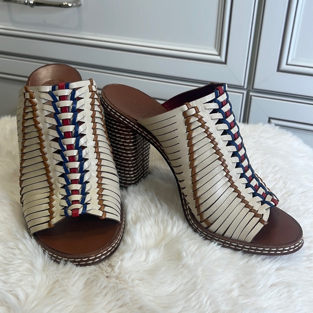 Tory Burch Mules thick heels